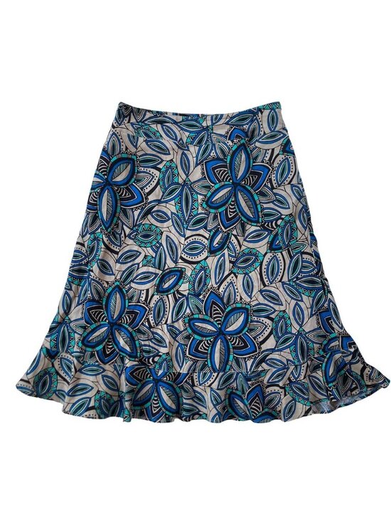 Dresses & Skirts - Floral Print Linen Blend Skirt